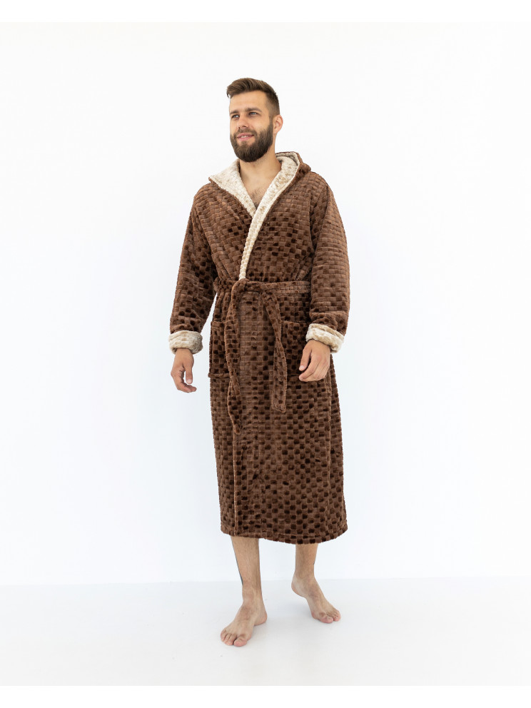 Махровый мужской халат Romance Honeycomb Brown