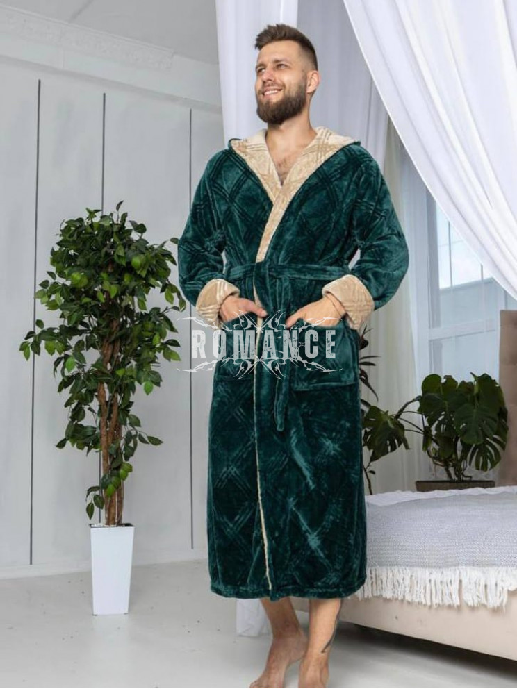 Махровый мужской халат Romance Rubik Green