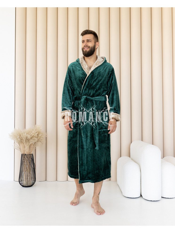 Махровый мужской халат Romance Honeycomb Green