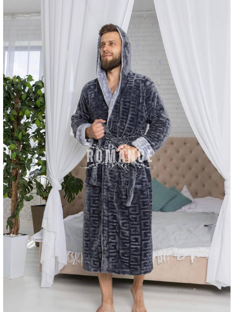 Махровый мужской халат Romance Versace Silver